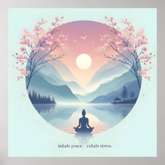 Soothing Nature Meditation Art Poster