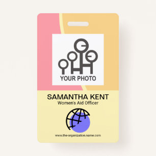 Soothing Pastel Waves Employee Photo ID Badge