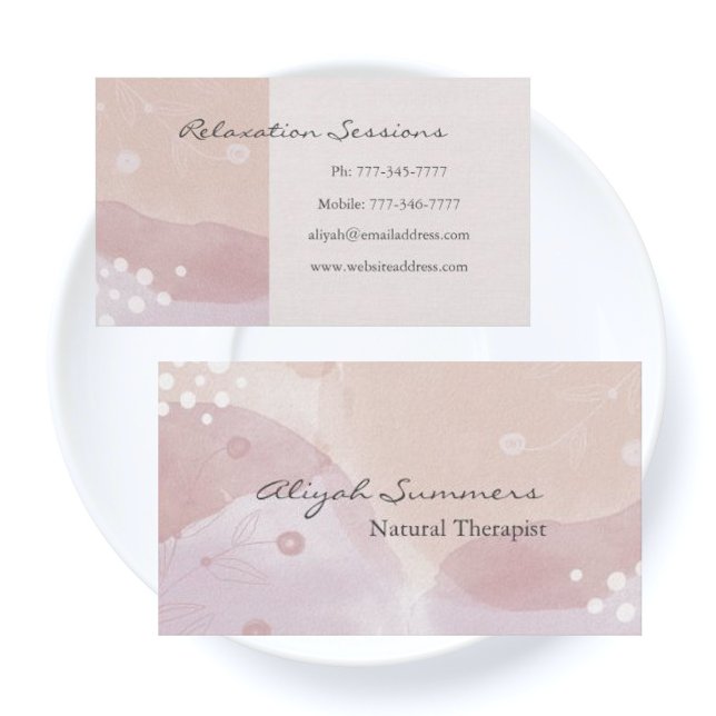 Soothing Pink Pastel Boho Meditative Business Card (Creator Uploaded)