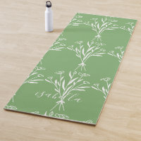 Soothing Sage Green Tranquil Organic Floral