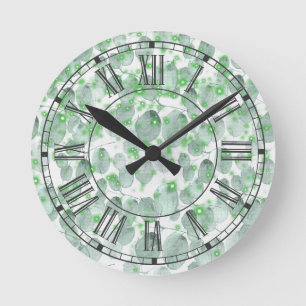 Soothing Sage Leaves Round Clock