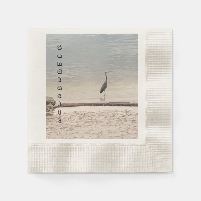 Soothing sand and heron lake life Sandtastic Napkin (Front)
