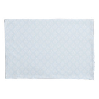 soothing soft blue damask pattern pillowcase