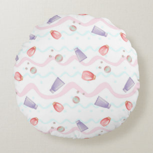 Soothing Spa & Self-Care Essentials Pattern Round Cushion