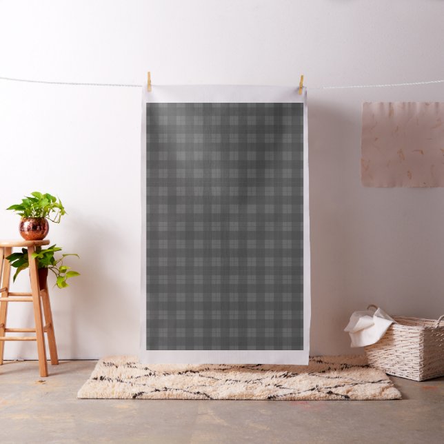 Sooty Grey Plaid Pattern Fabric (In Situ)