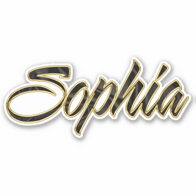 Sophia black gold lettering sticker (Front)