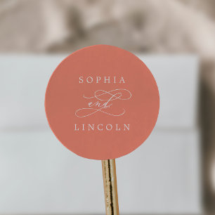 SOPHIA Bright Coral Summer Wedding Envelope Seals