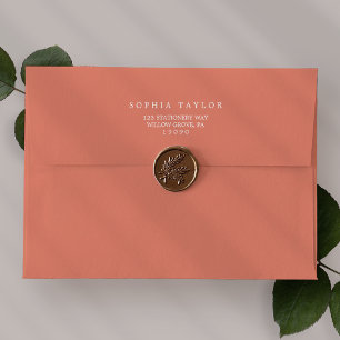 SOPHIA Bright Coral Wedding Invitation Envelope