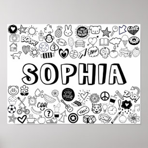 'SOPHIA' Colour-it-Yourself Outline Design Poster