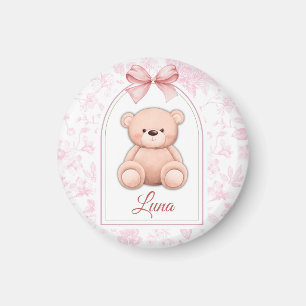 Sophia Custom Pink Teddy Bear Nursery Design Magnet