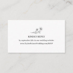 Sophia Elegant Minimalist Wedding Website RSVP Enclosure Card