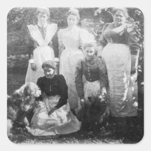 Sophia Farrell and maids, 1899 Square Sticker