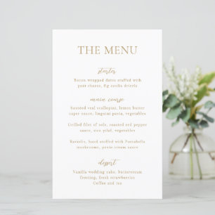 Sophia Gold Modern Wedding Menu