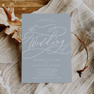 SOPHIA Minimalist Coastal Blue Elegant Wedding Invitation