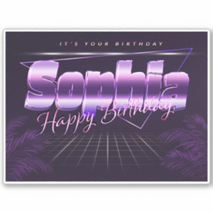 Sophia Name First name lila retro Sticker Birthday