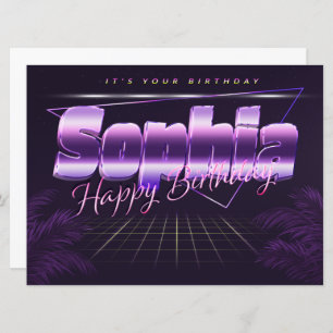 Sophia Name First name pura retro card Birthday