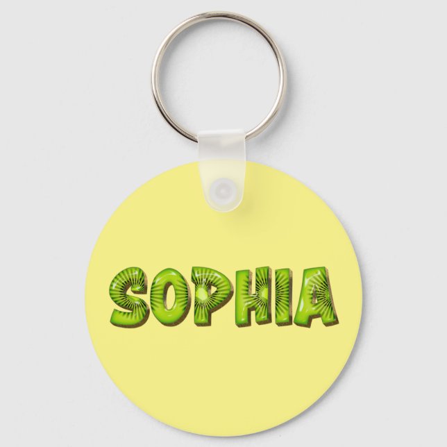 Sophia Name Kiwi Design Keychain (Front)