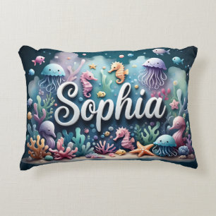 Sophia Name Ocean Theme Decorative Sea Life Cushion