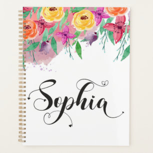 Sophia name sign Sophia floral Calligraphy Baby Planner