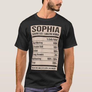 Sophia Nutrition Facts Name Nickname Alias Title F T-Shirt