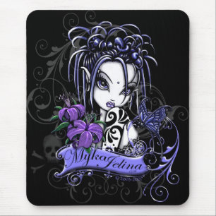 Sophia Purple Lilly Gothic Tattoo Faery Butterfly Mouse Pad