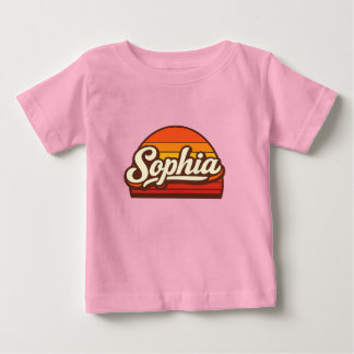 Sophia Retro Sunset Personalised Name Design Baby T-Shirt