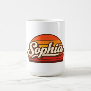 Sophia Retro Sunset Personalized Name Design Coffee Mug