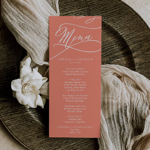 SOPHIA Romantic Bright Coral Summer Wedding Menu