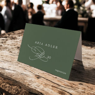 SOPHIA Rustic Olive Green Menu Option Place Cards