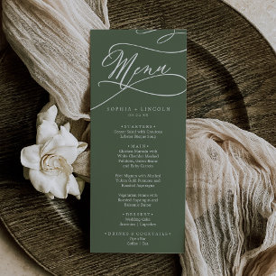 SOPHIA Rustic Woodland Olive Green Wedding Menu