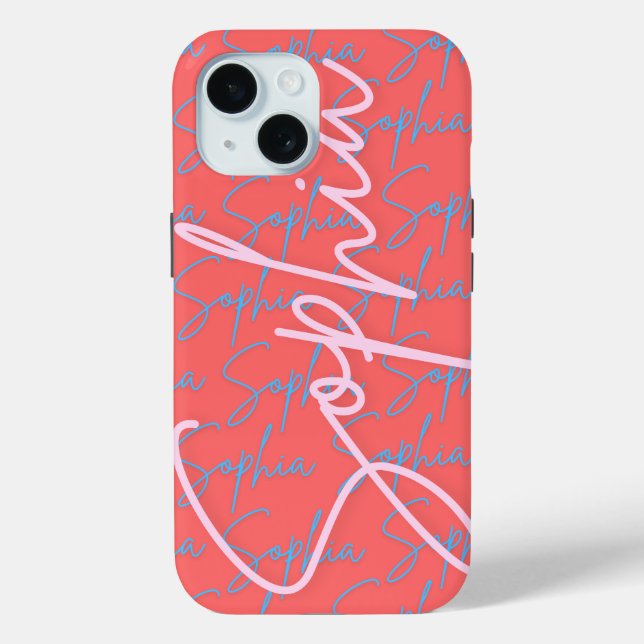 Sophia Signature Name Pattern Design Case-Mate iPhone Case (Back)
