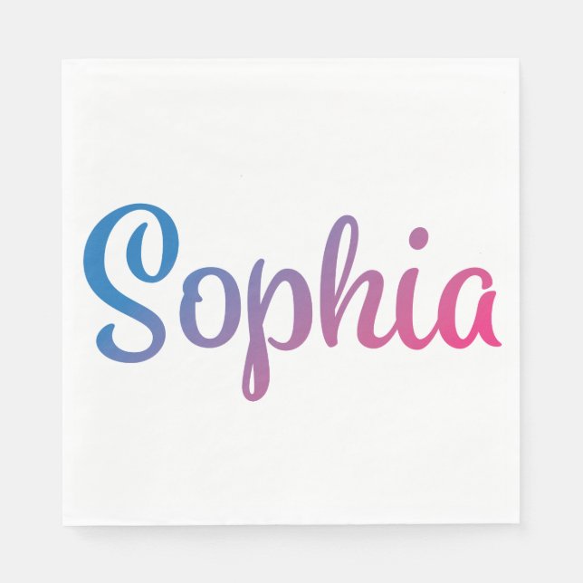 Sophia Stylish Cursive Napkin (Front)