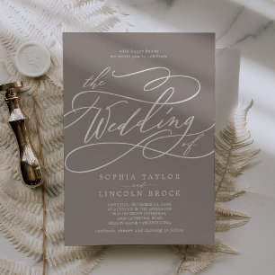SOPHIA Taupe Classic Neutral Boho Modern Wedding Invitation