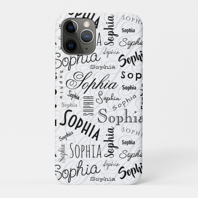 Sophia Typography Black White Case-Mate iPhone Case (Back)