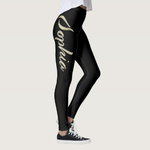 Sophia white gold Handwriting Hose Leggings