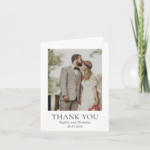 Sophia White Modern Wedding Thank You Card