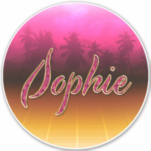 Sophie First name golden pink sticker sticker