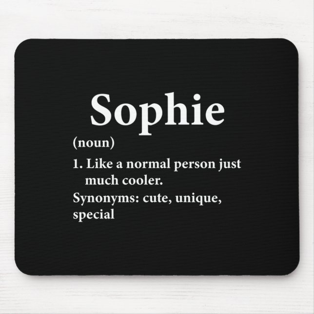 Sophie Name Definition Funny D  Mouse Pad (Front)
