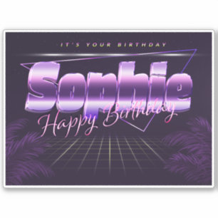 Sophie Name First name lila retro Sticker Birthday