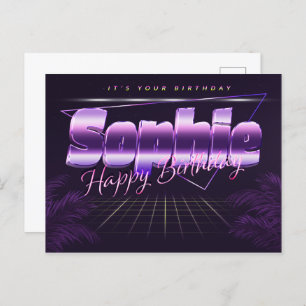 Sophie Name First name purple postcard birthday