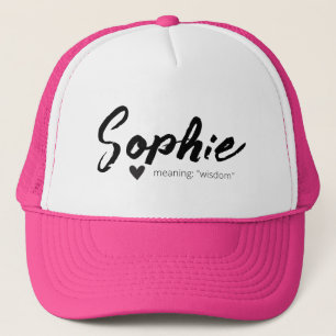 Sophie Name Reveal Meaning Minimal Modern Text Trucker Hat
