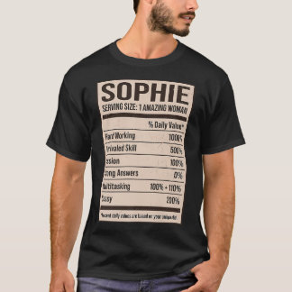 Sophie Nutrition Facts Name Nickname Alias Title F T-Shirt