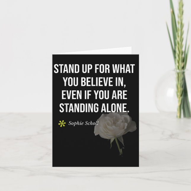 Sophie Scholl Quote White-rose Opposition Birthday Card (Front)