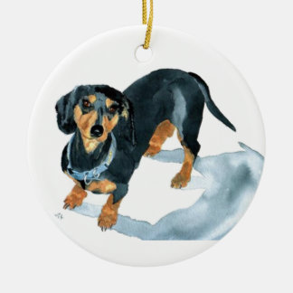 Sophie the Dachshund Ceramic Tree Decoration