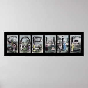 SOPHIE Vintage Alphabet Letter Name Art Poster