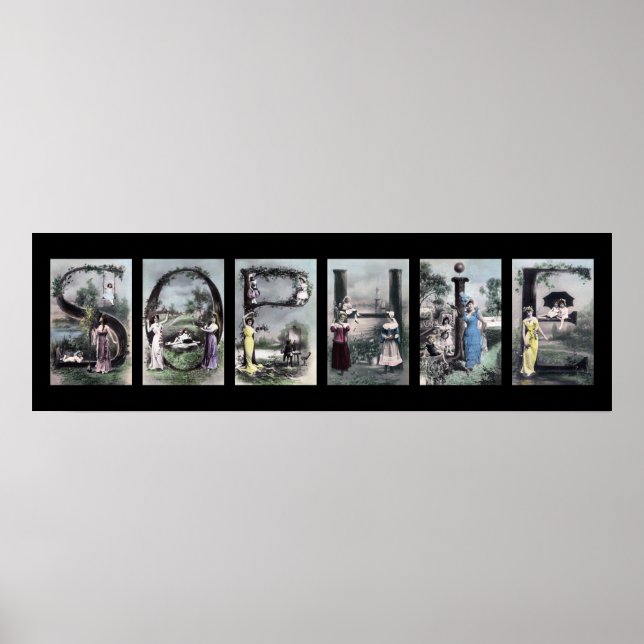 SOPHIE Vintage Alphabet Letter Name Art Poster (Front)