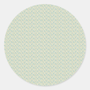 Sophisticated 1940s Dusty Teal and Mustard Floral Classic Round Sticker