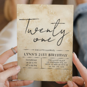 Sophisticated 21st birthday party invitation