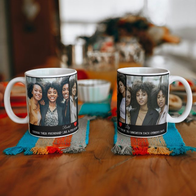 Sophisticated 3 Photo & Soul Sisters Quote Forever Mug (photo collage birthday mug, photo collage coffee mug, personalised photo collage coffee mug, 	custom)