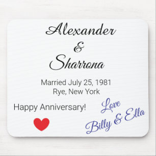 Sophisticated Anniversary Mouse Pad